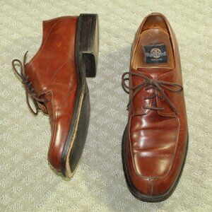 Bacco Bucci Mens Dress Shoes Cognac Leather Derby Split Toe Size 13 D Italy